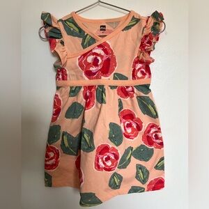 Tea Collection 2t Girls Floral Print Dress with Ruffle Sleeves